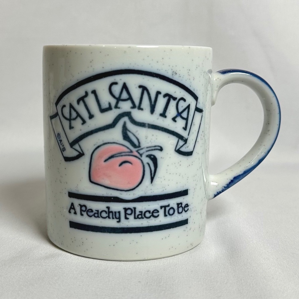 Vtg GEORGIA A Peachy Place To Be Peppered Ceramic Coffee Mug by APS